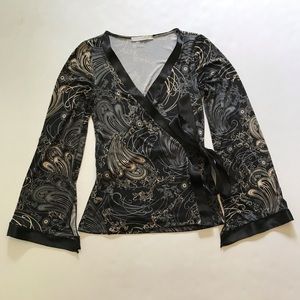 Charlotte Russe wrap blouse black